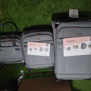 3-PIECE KENSIE UNDER SEAT & CARRY ON TRAVEL LUGGAGE 15”, 21" & 29" - 3 BAGS